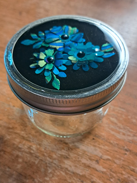 Blue Garden Art Jar