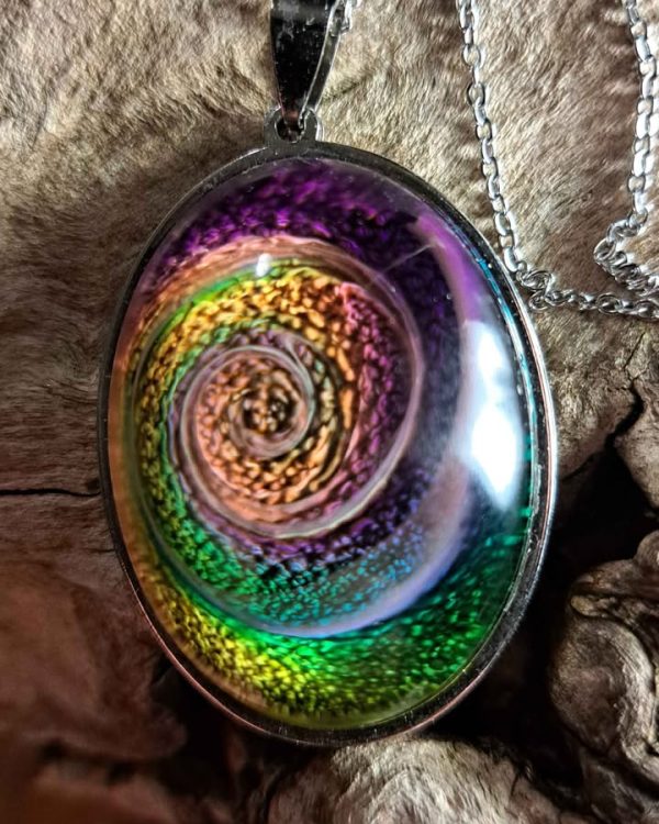 Jewel Spiral Resin Pendant